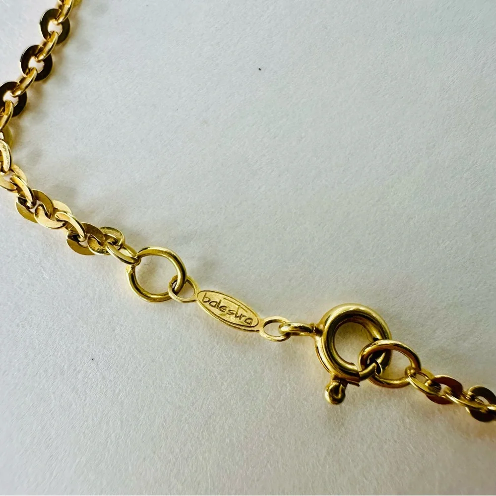 Vintage BALESTRA Solid 18k Italian Yellow Gold 20” Cable Chain Necklace, 4.9g